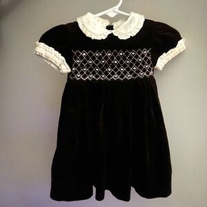 Girls Baroni Firenze Chocolate Brown Smocked Dress